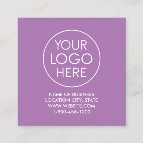 Modern Lavender Custom Logo and QR Code Square Business Card