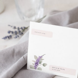 Modern Lavender Eucalyptus Leaves Wedding Napkins