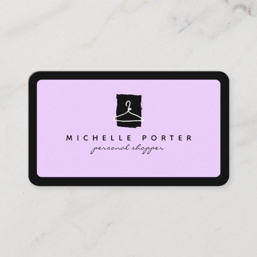 Modern lavender fashion stylist personal shopper business card