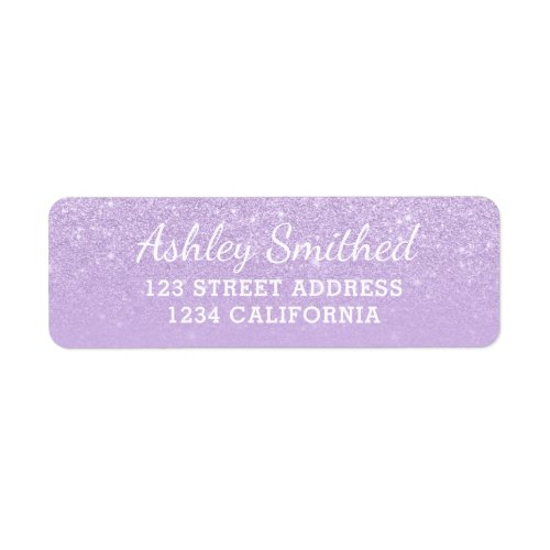 Modern lavender glitter ombre purple Sweet 16 Label