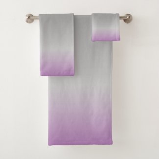 modern lavender gray  ombré bath towel set