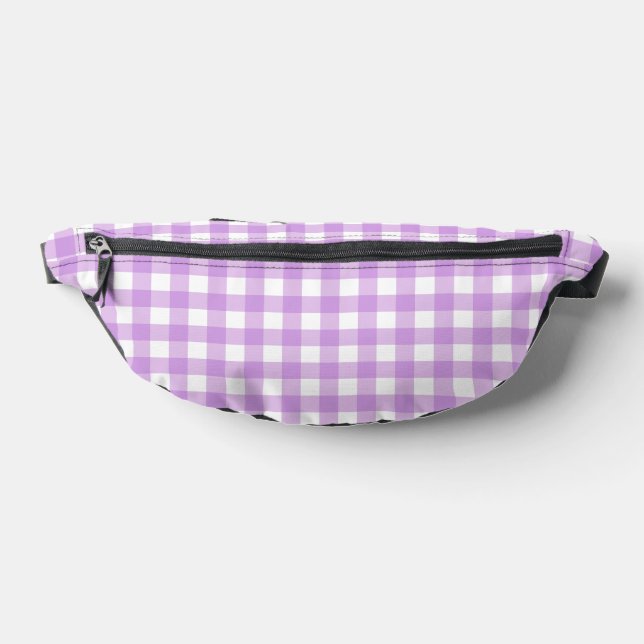 Modern Lavender Lilac Gingham Fanny Pack (Lay Down)