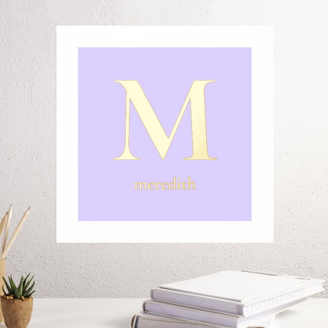 Modern Lavender Monogram Initial Letter  Foil Prints (In Situ (Desk 3))