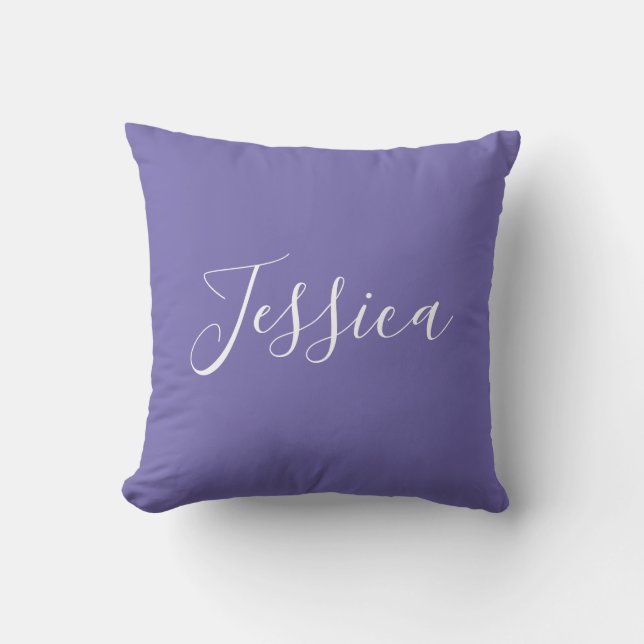 Modern Lavender Monogram Throw Pillow (Front)