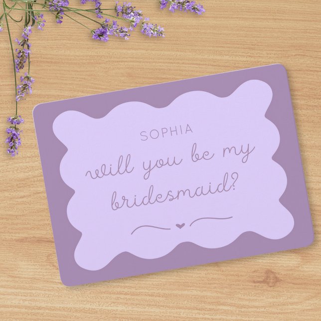 Modern Lavender Personalized Bridesmaid Proposal Note Card (Creator Uploaded)
