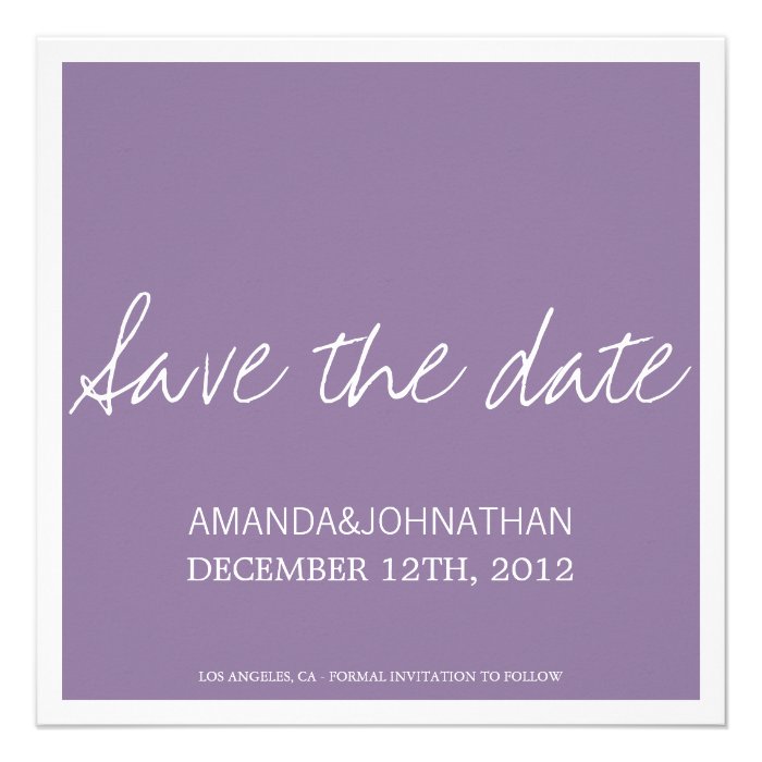 Modern Lavender Photo Save The Date Invites