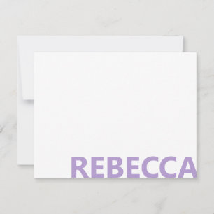 Modern Lavender Purple Bold Monogram Note Card
