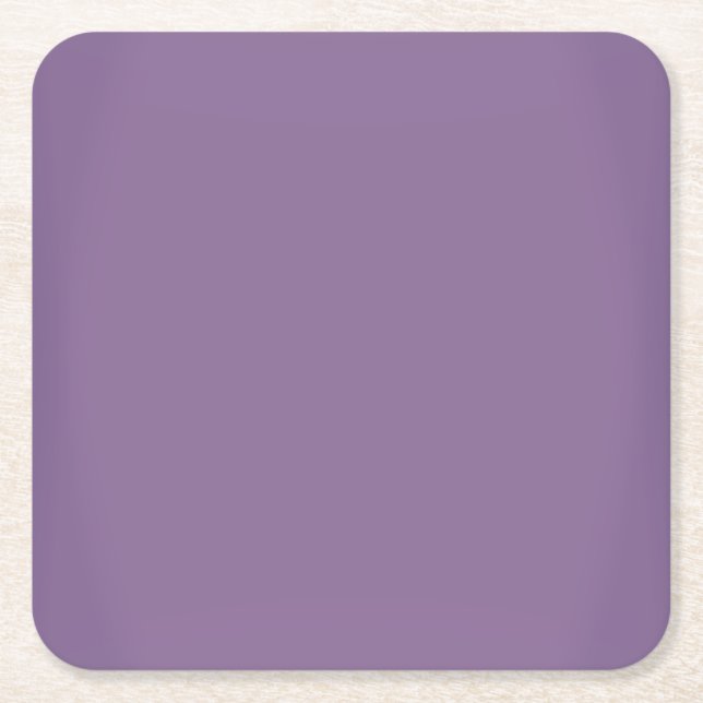 Modern Lavender Purple Customizable Square Paper Coaster (Front)