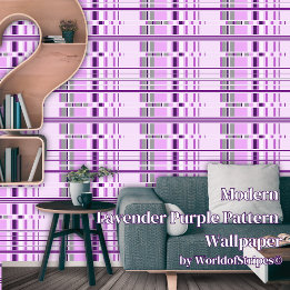 Modern Lavender Purple Geometric Pattern Wallpaper