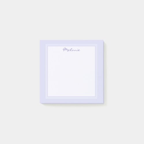 Modern Lavender Purple Lilac White Border Script Post_it Notes