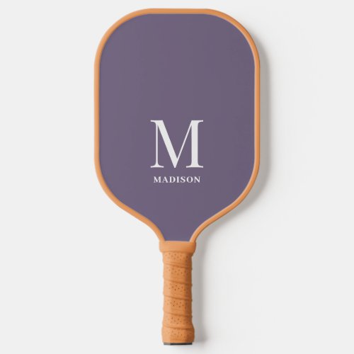 Modern Lavender Purple Minimalist Monogram Name Pickleball Paddle