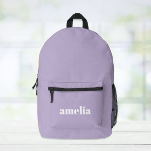 Modern Lavender Purple Personalized Printed Backpack