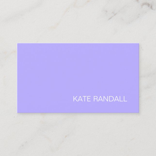 Modern Lavender Purple Professional Business Card (Front)