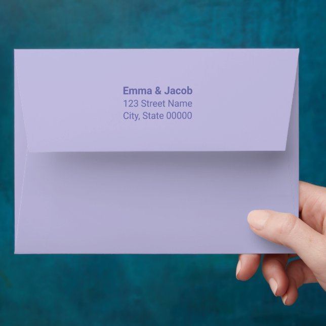 Modern Lavender Purple Wedding Envelope (Hand)