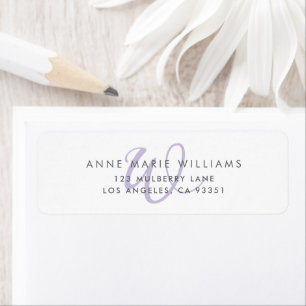 Modern Lavender Script Monogram Label