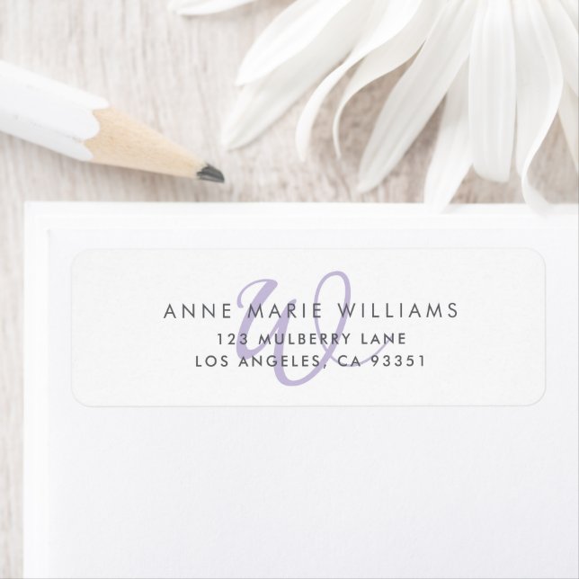 Modern Lavender Script Monogram Label (Insitu)