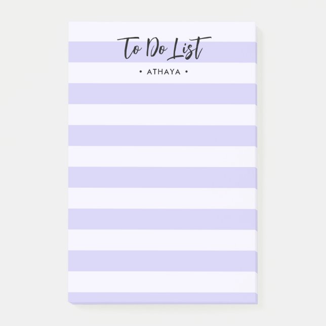 Modern Lavender Striped, To Do List Notes (Front)