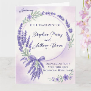 Modern Lavender Typography Engagement Party Invite