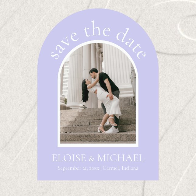Modern Lavender Wedding Arch Photo Save The Date (Modern Chartreuse Wedding Arch Photo Save The Date)