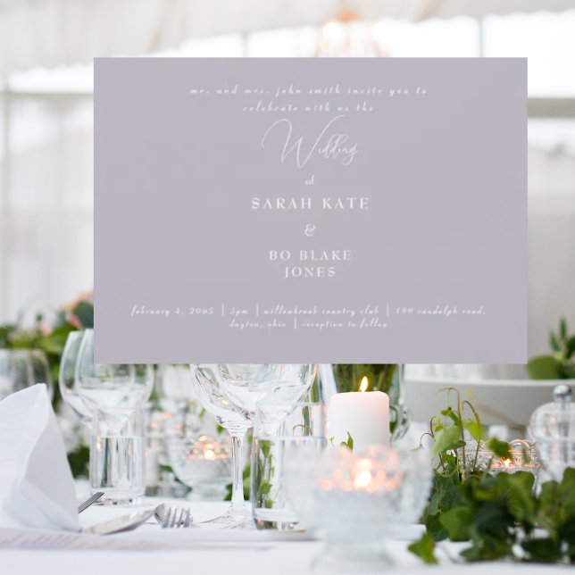 Modern Lavender Wedding Bride Parents Invitation (Creator Uploaded)