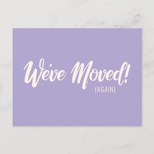 Modern Lavender Weve Moved Moving Announcement Postcard