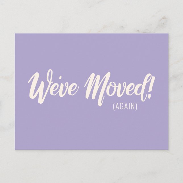 Modern Lavender We've Moved Moving Announcement Postcard (Front)