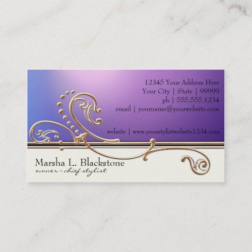 Modern Lavish Elegant Upscale Jewel Look Salon Spa Business Card