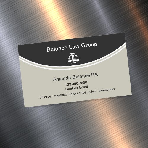 Modern Law Logo Magnetic Attorney Business Cards