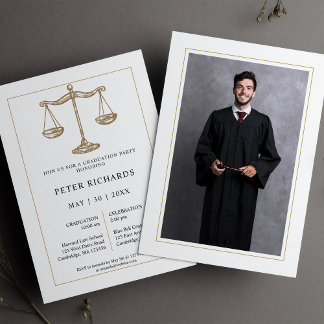 Modern Law School Graduation Party Invitation