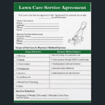 Modern Lawn Care Agreement Form Template Flyer<br><div class="desc">The Modern Lawn Care Agreement Form Template is a sleek and professional solution for lawn care businesses seeking a functional and visually appealing way to formalize their services. Designed in a sophisticated forest green and white color scheme, this template exudes professionalism and reliability while remaining easy to read. A subtle...</div>