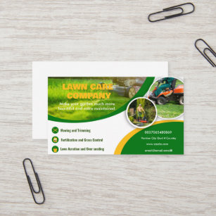 Modern Lawn Care Grass Cutting  Business Card