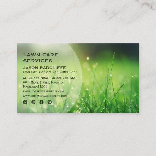 Modern Lawn Care & Landscaping Business Card