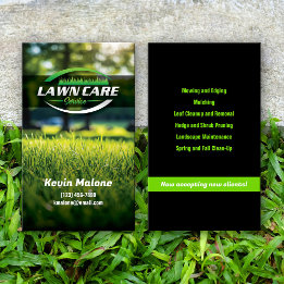 Modern Lawn Care & Landscaping Business Card – Gre