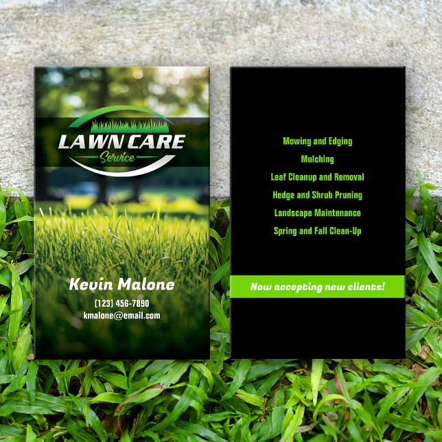 Modern Lawn Care & Landscaping Business Card – Gre (Creator Uploaded)