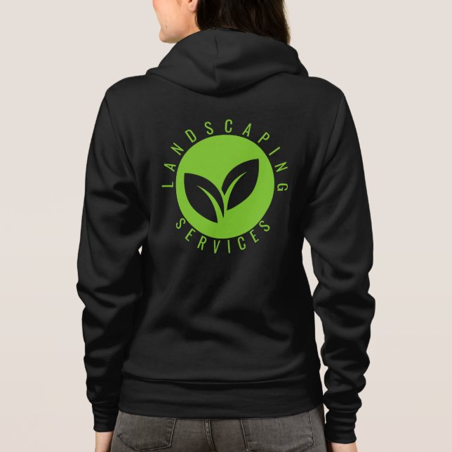 Modern Lawn Care Landscaping Business Hoodie (Back)