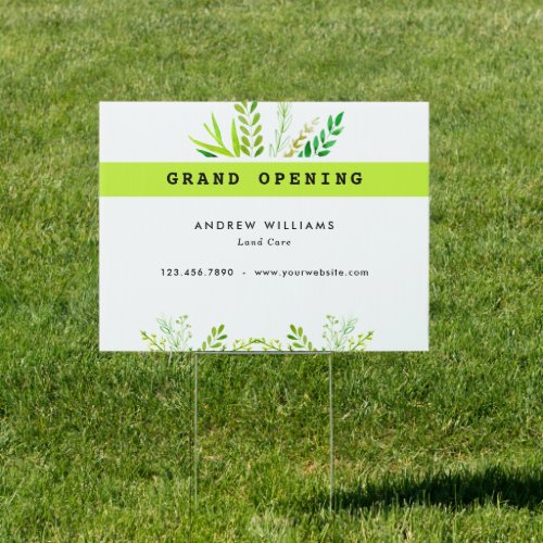 Modern Lawn Care Landscaping Business Sign