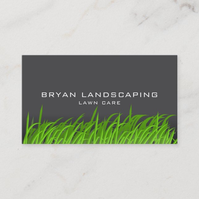 Modern Lawn Care - Landscaping Grass Business Card (Front)