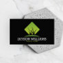 Modern Lawn Care/Landscaping Grass Logo Black Business Card