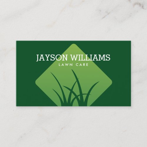 Modern Lawn CareLandscaping Grass Logo Dark Green Business Card