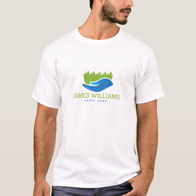 Modern Lawn Care/Landscaping Grass Logo  T-Shirt (Front)