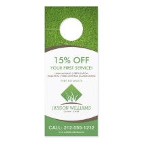 Modern Lawn Care/Landscaping Grass Logo White Door Hanger Modern Lawn Care/Landscaping Grass Logo White Door Hanger