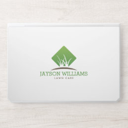 Modern Lawn Care/Landscaping Grass Logo White HP Laptop Skin