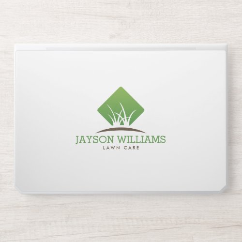 Modern Lawn CareLandscaping Grass Logo White HP Laptop Skin