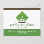 Modern Lawn Care/Landscaping Grass Logo White Postcard<br><div class="desc">A clean and modern logo design of silhouetted blades of grass rest above your name or business name on this customizable postcard template. Designed for lawn care businesses,  landscaping companies,  garden designers and more. Great to use for promotions,  announcements and more. Artwork and design © 1201AM Design Studio</div>