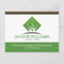 Modern Lawn Care/Landscaping Grass Logo White Postcard