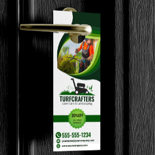Modern Lawn Care Landscaping Mowing Service Door Hanger