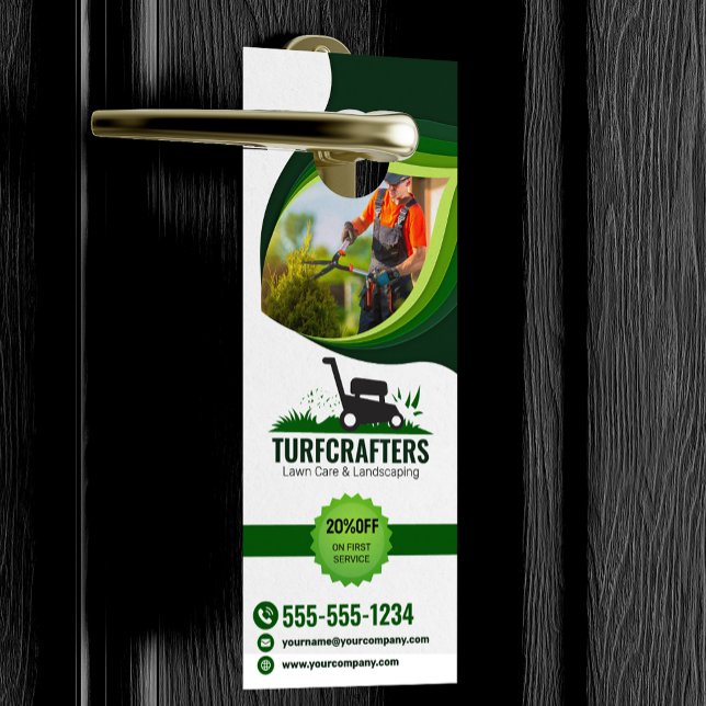 Modern Lawn Care Landscaping Mowing Service Door Hanger (Creator Uploaded)