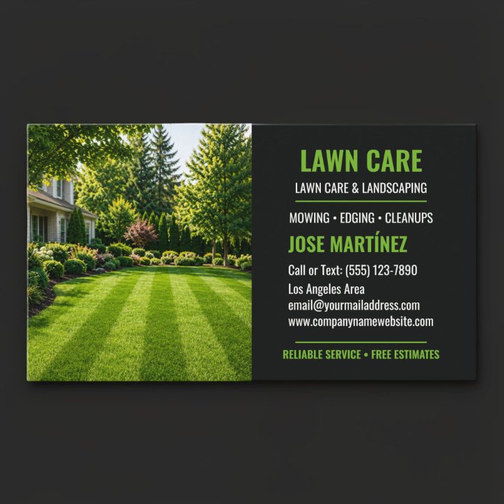 Modern Lawn Care Landscaping Professional Business Card