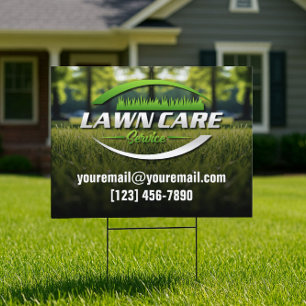 Modern Lawn Care & Landscaping Yard Sign – Green G