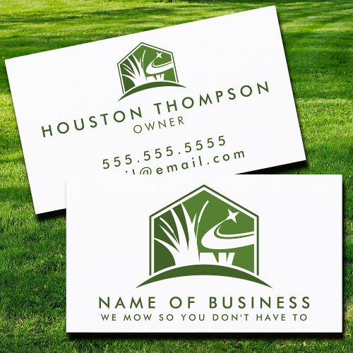 Modern Lawn Care Logo Professional Landscaping  Business Card